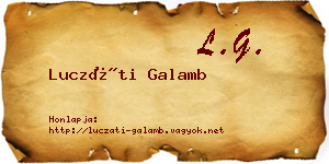 Luczáti Galamb névjegykártya